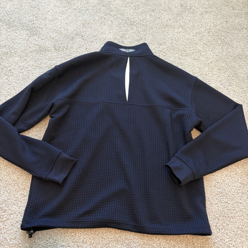Men's Navy Quarter-Zip Jacket - Picture 8 of 10
